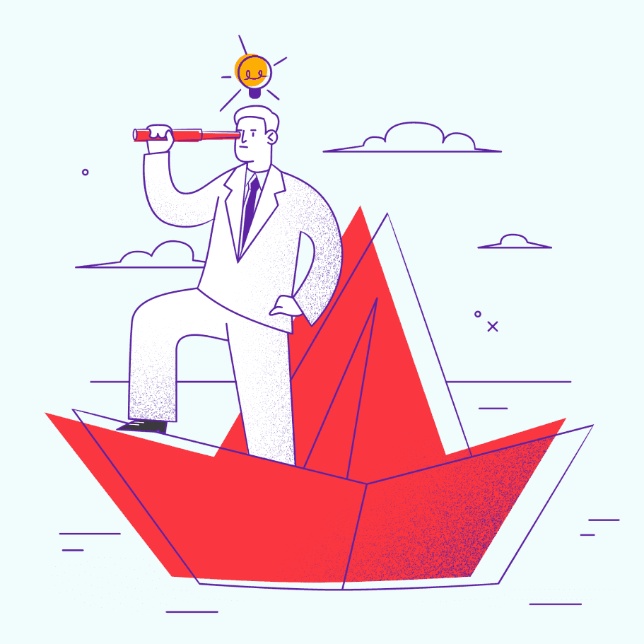 Background image of a man on a boat